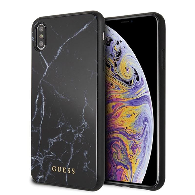 Guess Marble - Etui iPhone Xs Max (czarny)