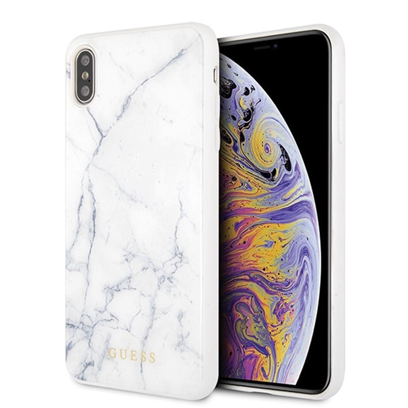 Guess Marble - Etui iPhone Xs Max (biały)