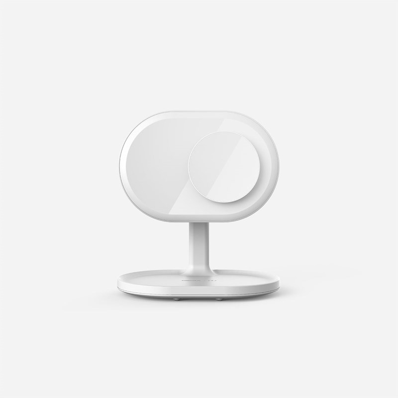 Momax Q.LED Mirror Charging Lamp - Lustro do makijażu z ładowarką indukcyjną i głośnikiem Bluetooth (White)
