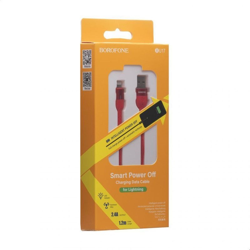Borofone Starlight - kabel połączeniowy USB do Lightning 1.2 m (czerwony)