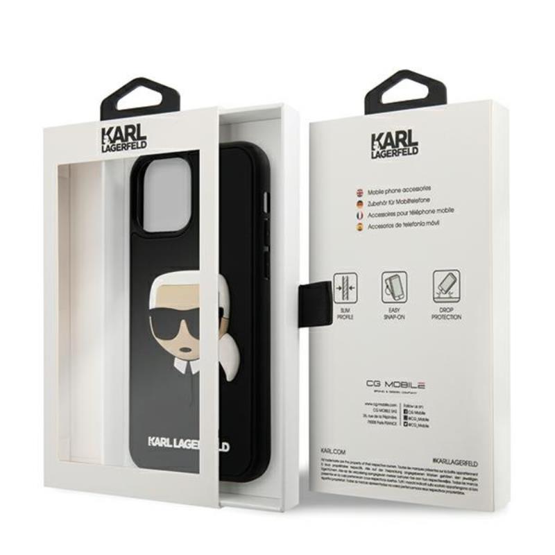 Karl Lagerfeld 3D Rubber Karl`s Head – Etui iPhone 12 Pro Max (czarny)