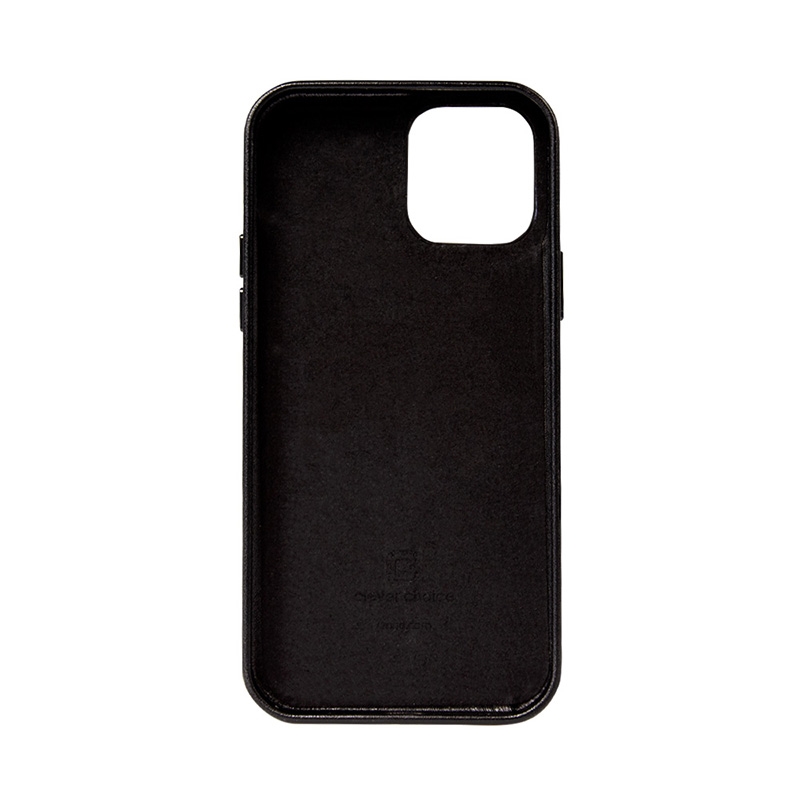 Crong Essential Cover - Etui ze skóry ekologicznej iPhone 12 Pro Max (czarny)