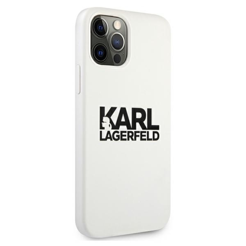 Karl Lagerfeld Silicone Stack Logo - Etui iPhone 12 / iPhone 12 Pro (biały)