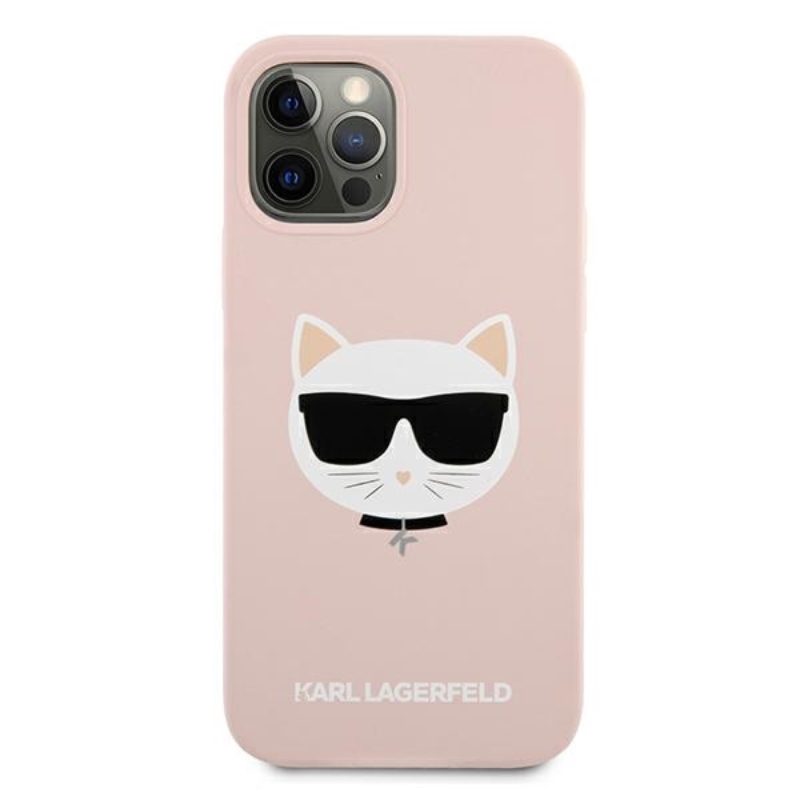 Karl Lagerfeld Choupette Head Silicone - Etui iPhone 12 / iPhone 12 Pro (różowy)