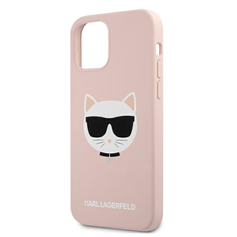 Karl Lagerfeld Choupette Head Silicone - Etui iPhone 12 / iPhone 12 Pro (różowy)
