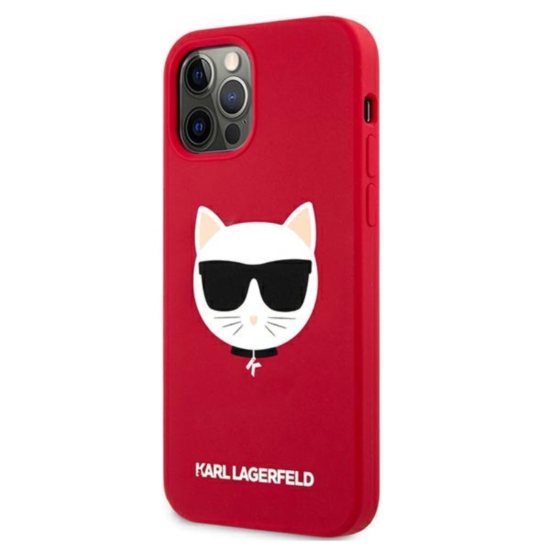 Karl Lagerfeld Choupette Head Silicone - Etui iPhone 12 / iPhone 12 Pro (czerwony)
