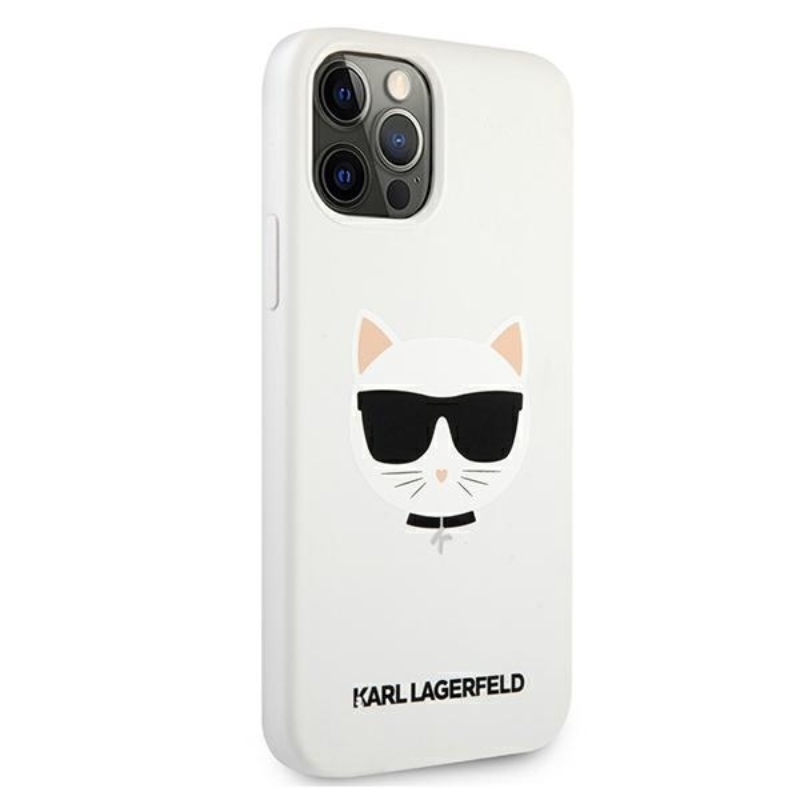 Karl Lagerfeld Choupette Head Silicone - Etui iPhone 12 / iPhone 12 Pro (biały)