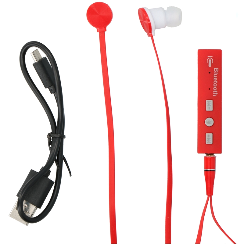 Grundig - Słuchawki douszne z adapterem Bluetooth (czerwony)