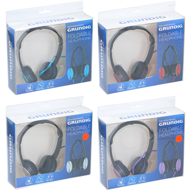 Grundig - Składane słuchawki nauszne (niebieski)