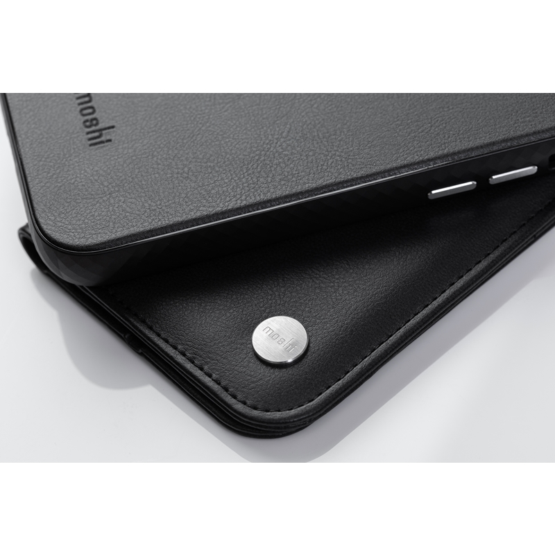 Moshi Overture - Etui 3w1 z klapką iPhone 13 Pro (antybakteryjne NanoShield™) (Jet Black)