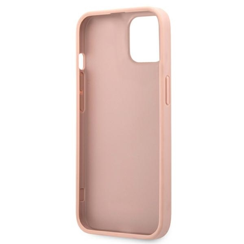 Guess Saffiano Metal Logo Stripes - Etui iPhone 13 mini (różowy)