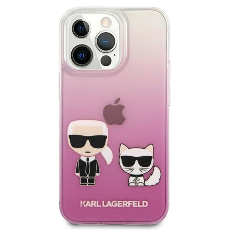 Karl Lagerfeld Ikonik & Choupette - Etui iPhone 13 Pro (różowy)