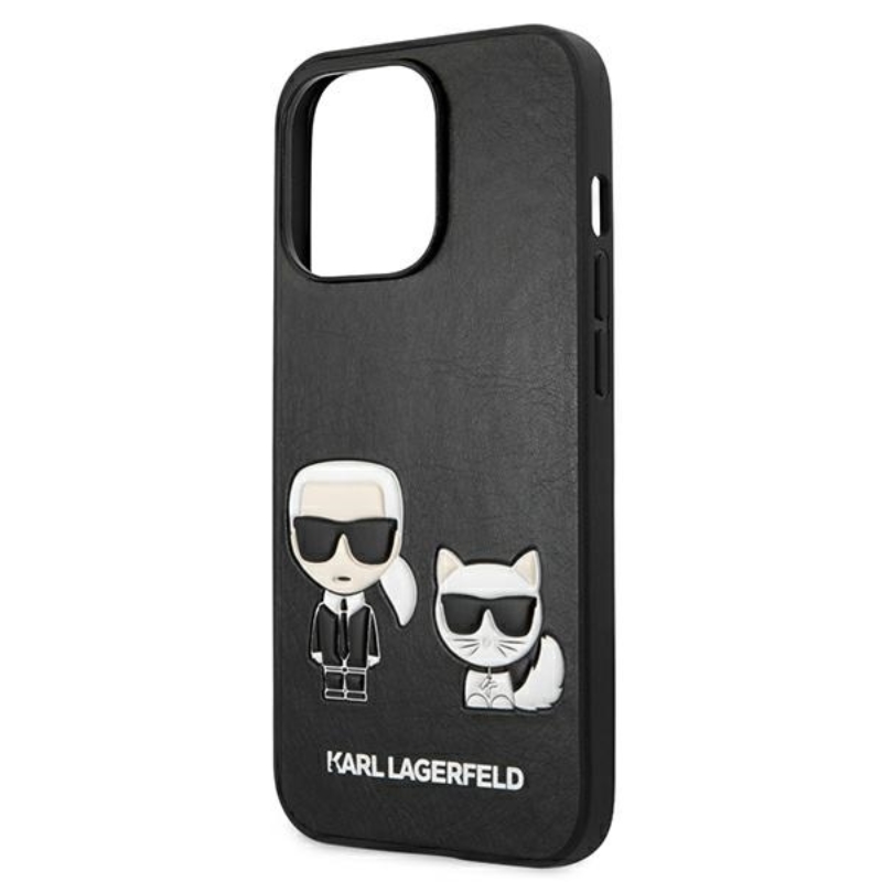 Karl Lagerfeld PU Leather Karl & Choupette Embossed - Etui iPhone 13 Pro (czarny)