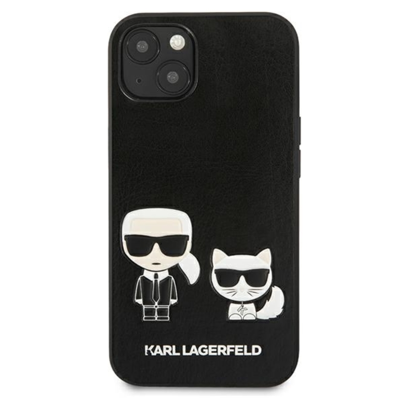 Karl Lagerfeld PU Leather Karl & Choupette Embossed - Etui iPhone 13 (czarny)