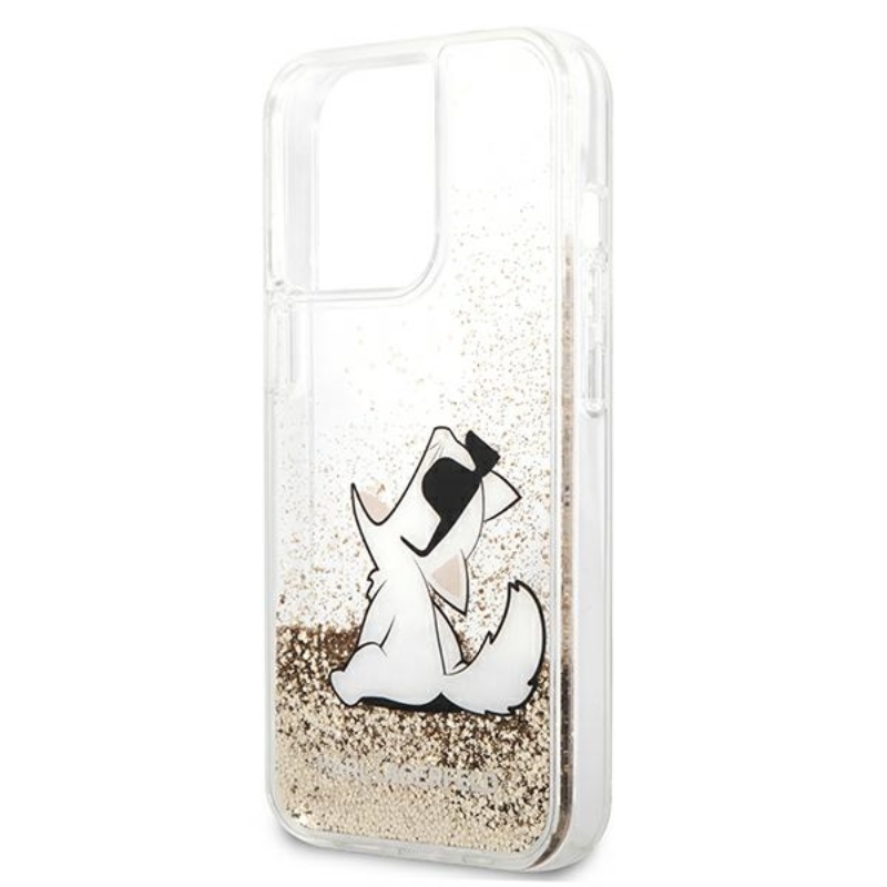 Karl Lagerfeld Liquid Glitter Choupette Fun - Etui iPhone 13 Pro Max (złoty)