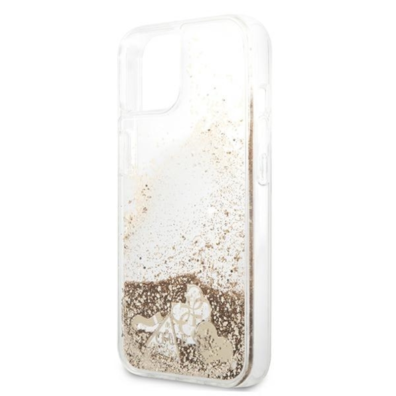 Guess Liquid Glitter Charms - Etui iPhone 13 (złoty)