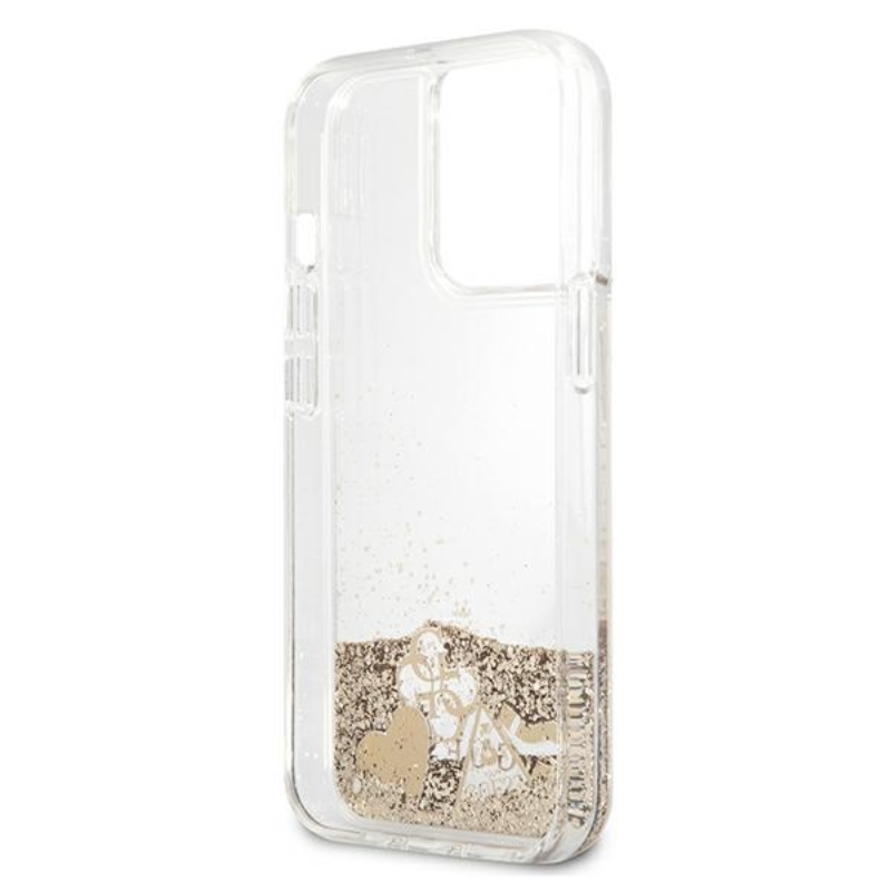 Guess Liquid Glitter Charms - Etui iPhone 13 Pro Max (złoty)