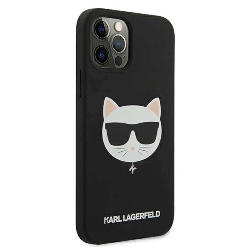 Karl Lagerfeld Choupette Head Silicone - Etui iPhone 12 / iPhone 12 Pro (czarny)