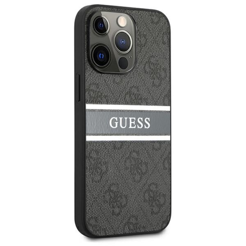 Guess 4G Printed Stripe - Etui iPhone 13 Pro Max (szary)