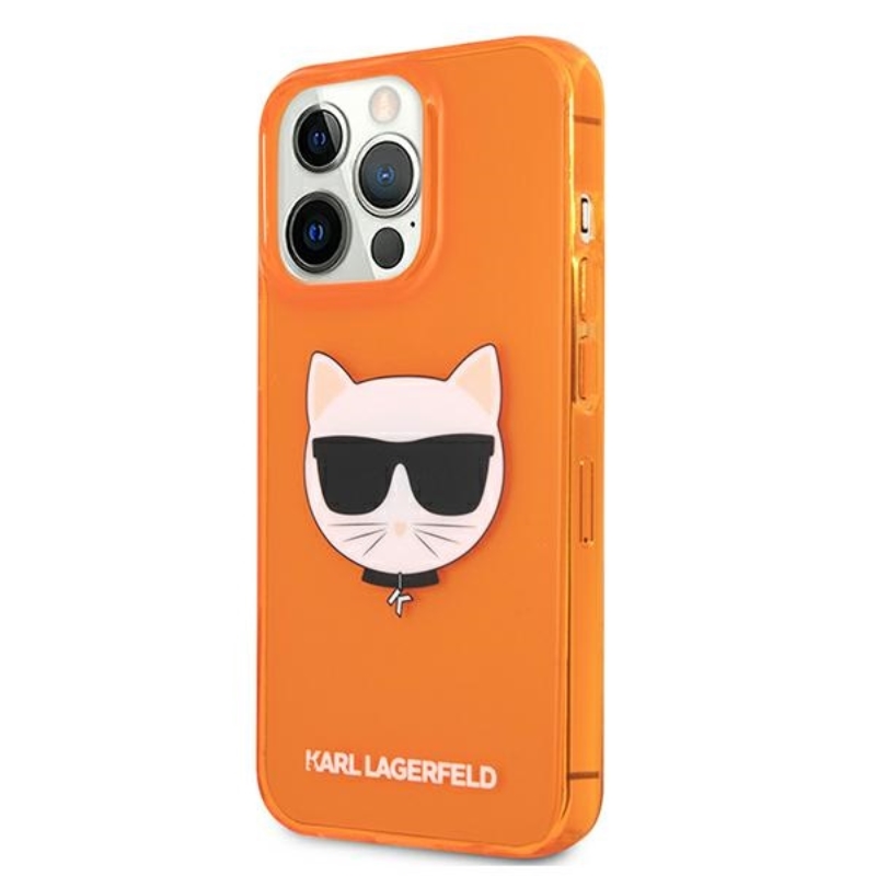 Karl Lagerfeld Choupette Head - Etui iPhone 13 Pro (fluo pomarańczowy)