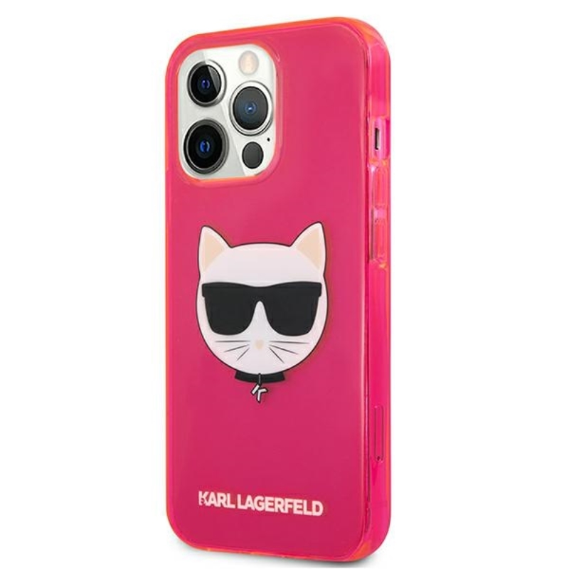 Karl Lagerfeld Choupette Head - Etui iPhone 13 Pro (fluo różowy)