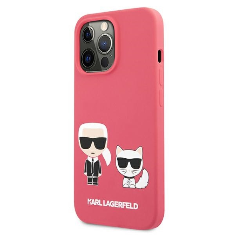 Karl Lagerfeld Silicone Karl & Choupette - Etui iPhone 13 Pro (fuksja)