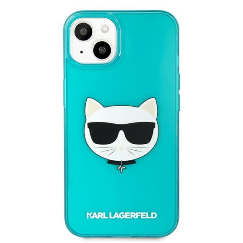 Karl Lagerfeld Choupette Head - Etui iPhone 13 (fluo niebieski)