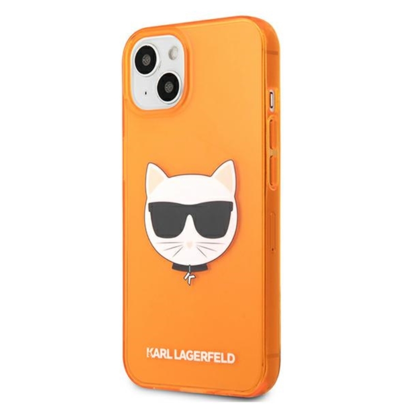 Karl Lagerfeld Choupette Head - Etui iPhone 13 (fluo pomarańczowy)