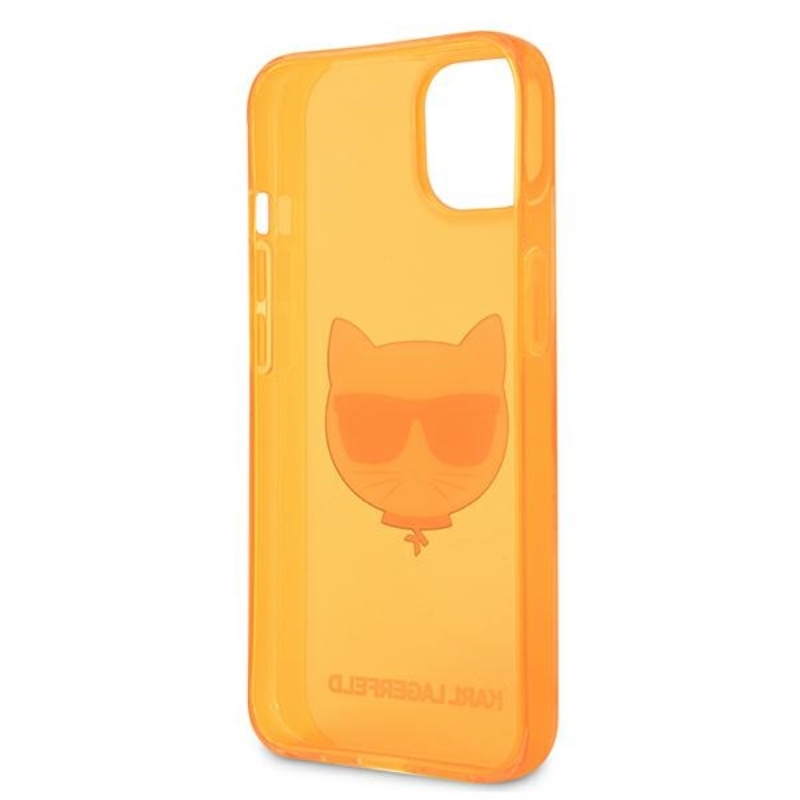 Karl Lagerfeld Choupette Head - Etui iPhone 13 (fluo pomarańczowy)
