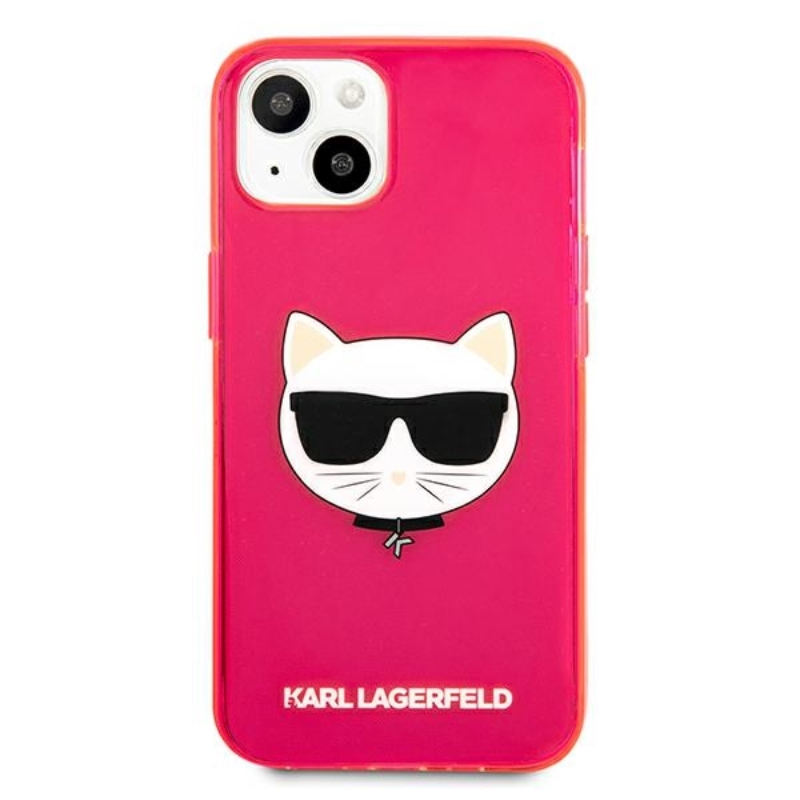 Karl Lagerfeld Choupette Head - Etui iPhone 13 mini (fluo różowy)