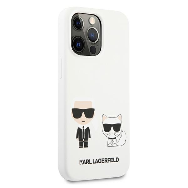 Karl Lagerfeld Silicone Karl & Choupette - Etui iPhone 13 Pro Max (biały)