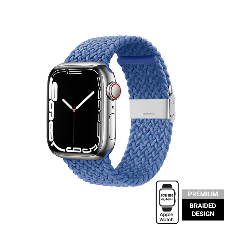 Crong Wave Band – Pleciony pasek do Apple Watch 42/44/45/49 mm (niebieski)