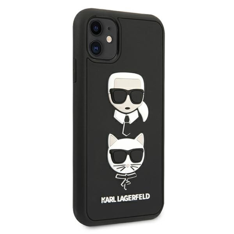 Karl Lagerfeld 3D Rubber Karl & Choupette Heads – Etui iPhone 11 (czarny)