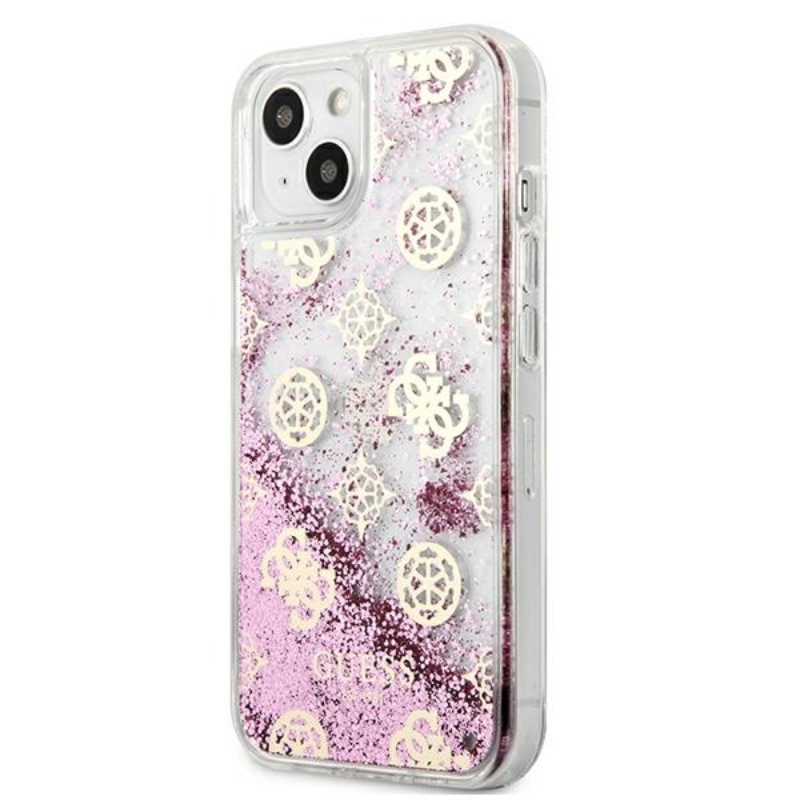 Guess Peony Liquid Glitter - Etui iPhone 13 (różowy)