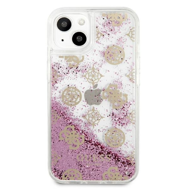 Guess Peony Liquid Glitter - Etui iPhone 13 mini (różowy)