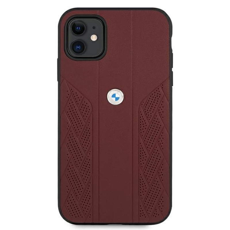 BMW Leather Curve Perforate HC - Etui iPhone 11 (czerwony)