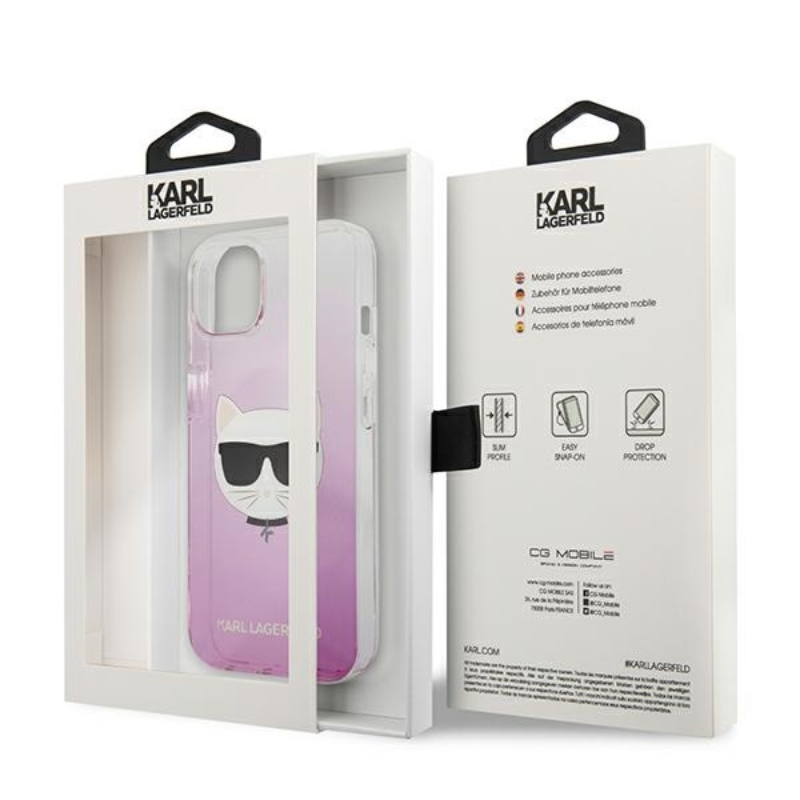 Karl Lagerfeld Choupette Head - Etui iPhone 13 Mini (różowy)