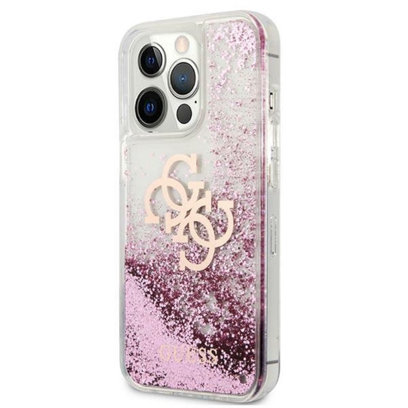 Guess Liquid Glitter 4G Big Logo - Etui iPhone 13 Pro (różowy)