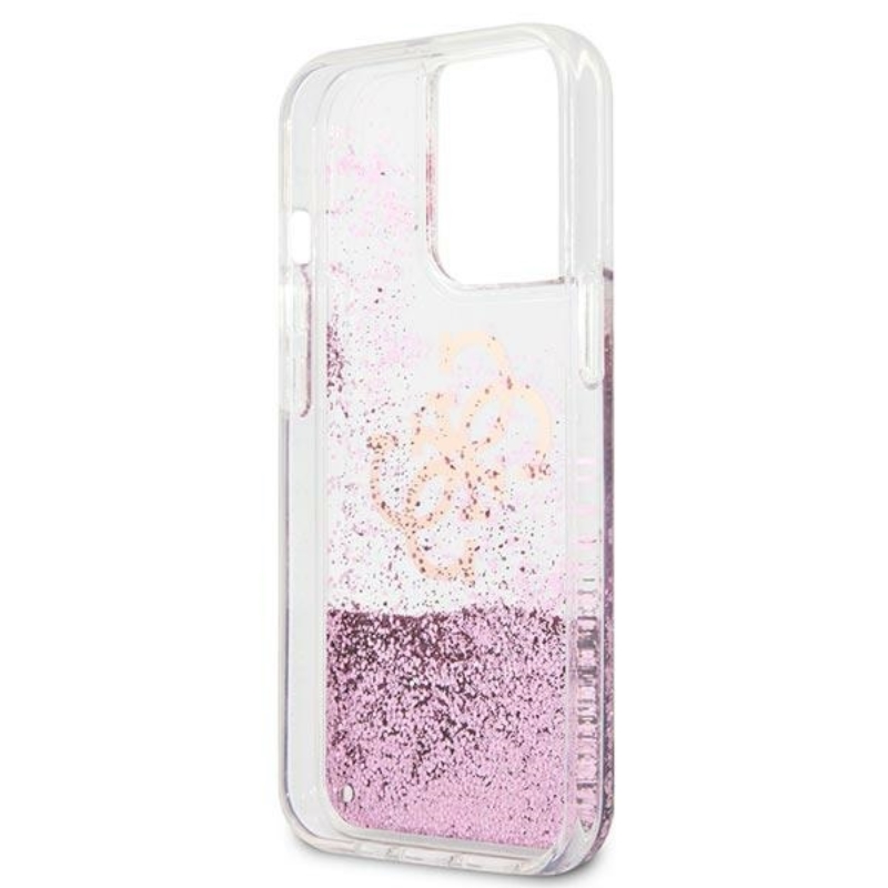 Guess Liquid Glitter 4G Big Logo - Etui iPhone 13 Pro (różowy)