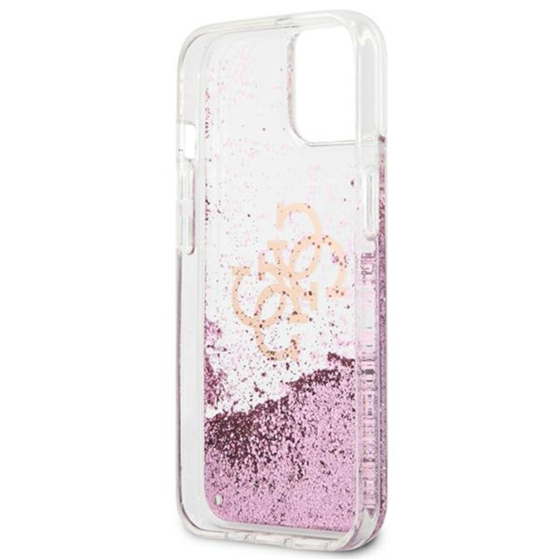 Guess Liquid Glitter 4G Big Logo - Etui iPhone 13 (różowy)