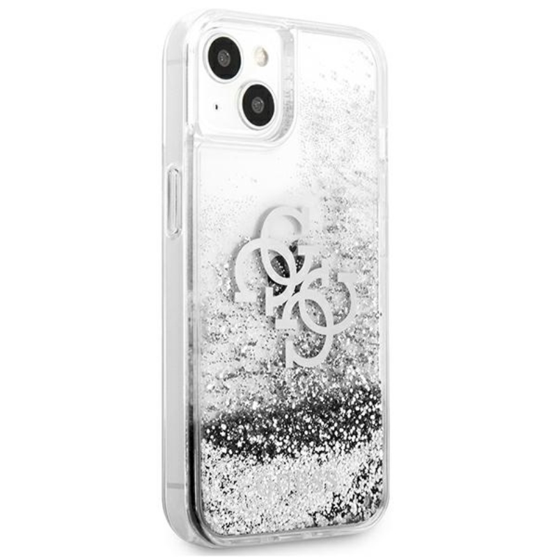 Guess Liquid Glitter 4G Big Logo - Etui iPhone 13 (srebrny)
