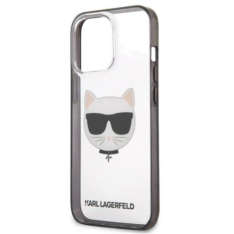 Karl Lagerfeld Choupette Head - Etui iPhone 13 Pro (przezroczysty / czarna ramka)