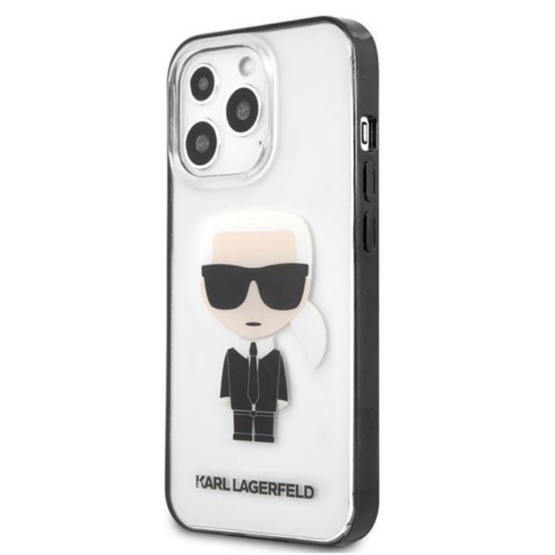 Karl Lagerfeld Ikonik Karl - Etui iPhone 13 Pro (przezroczysty / czarna ramka)