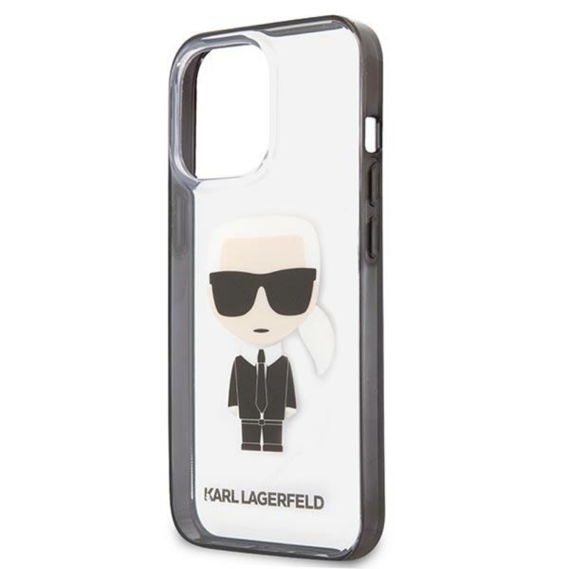 Karl Lagerfeld Ikonik Karl - Etui iPhone 13 Pro (przezroczysty / czarna ramka)