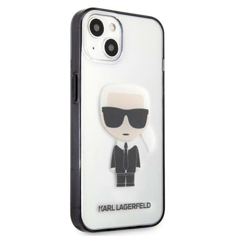 Karl Lagerfeld Ikonik Karl - Etui iPhone 13 mini (przezroczysty / czarna ramka)