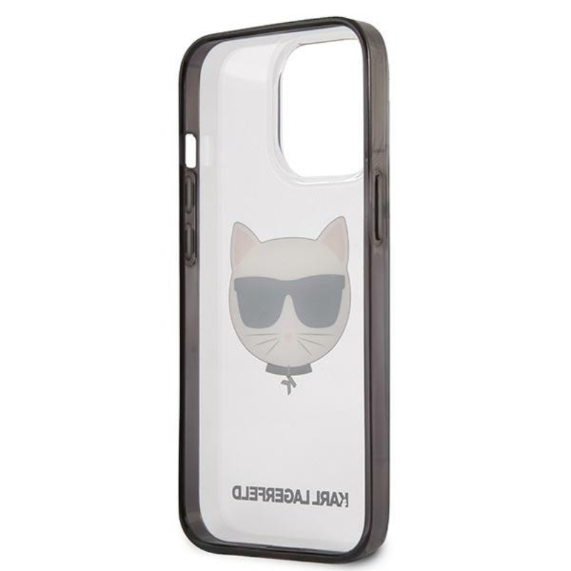 Karl Lagerfeld Choupette Head - Etui iPhone 13 Pro Max (przezroczysty / czarna ramka)