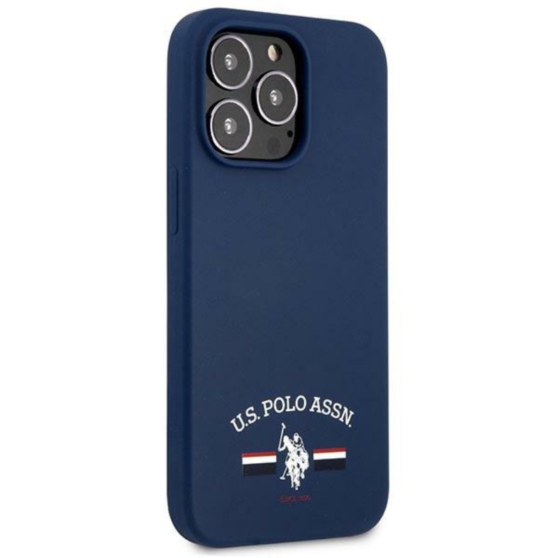 US Polo Assn Silicone Logo - Etui iPhone 13 Pro (granatowy)