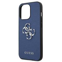 Guess Saffiano 4G Big Silver Logo - Etui iPhone 13 Pro (niebieski)
