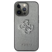 Guess Saffiano 4G Big Silver Logo - Etui iPhone 13 Pro (szary)
