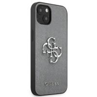 Guess Saffiano 4G Big Silver Logo - Etui iPhone 13 (szary)